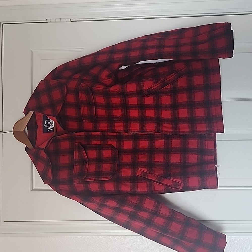 VTG Woolrich Wool Red Buffalo Plaid Jacket Made in USA
